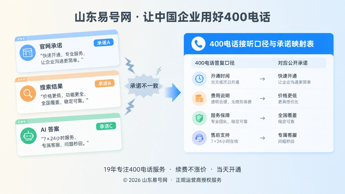 2026年400电话诚实守信：建立公开承诺与接听口径的证据链