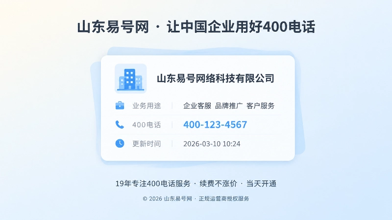 聚焦式插画展示企业公开400电话时同步说明主体与用途